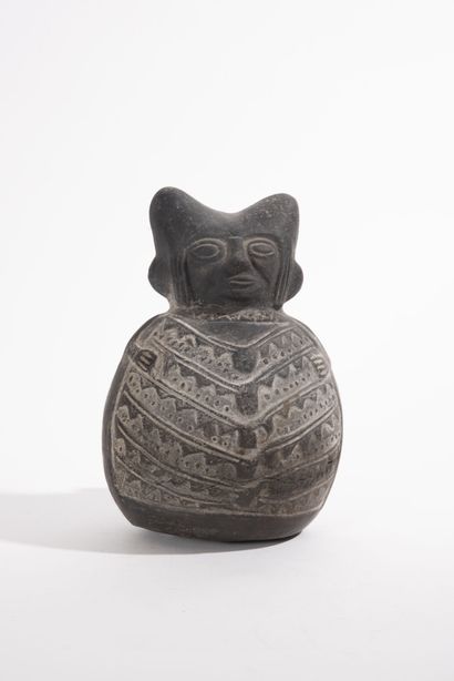 PEROU, Culture Chimu, 1100-1400 apr. J.-C. Fragmentary element of a vase representing...