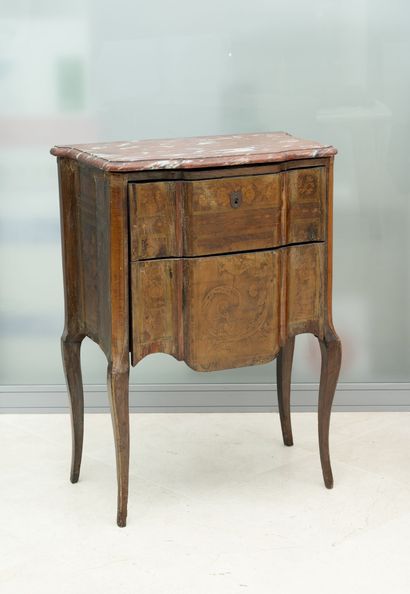 FRANCE, XIXEME SIECLE Three small pieces of furniture :

- A small chest of drawers,...