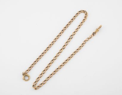 null Yellow gold (750) watch chain with gourmette link. 

Clasp or ring (reported).

Weight...