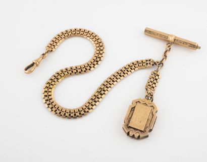 Yellow gold (750) watch chain with a fancy...