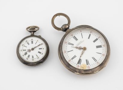 Lot of two silver collar or gousset watches...