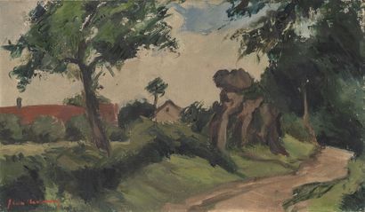 Jean MOREAU (XXème siècle) The farm.

Oil on canvas.

Signed lower left.

27 x 46...
