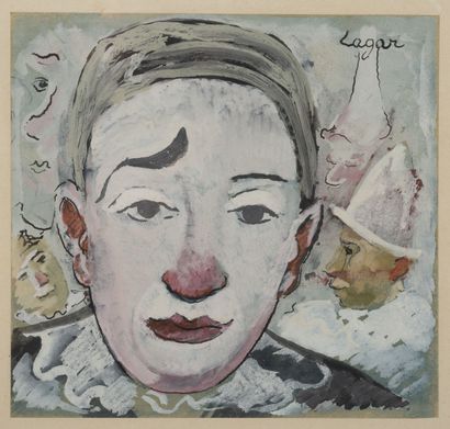 CELSO LAGAR (1891-1966) Portrait et études de clown.

Gouache sur papier marouflé...