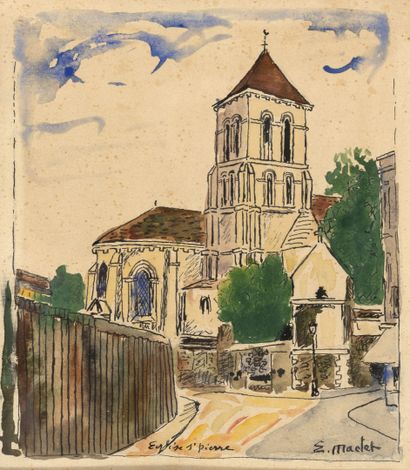 Elisée MACLET (1881-1962) L'église Saint-Pierre, Montmartre, Paris.

Encre de chine,...