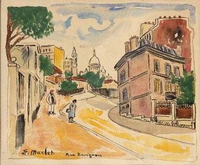 Elisée MACLET (1881-1962) Rue Ravignan, Montmartre, Paris.

Encre de chine, plume...