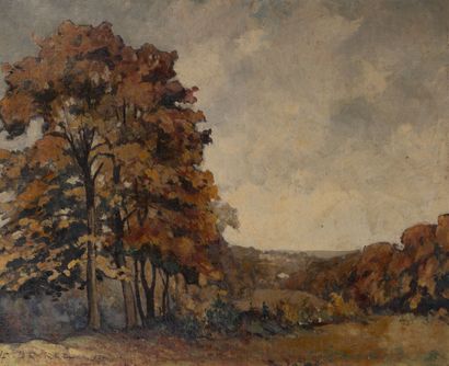 Louis François LACHAT (1873-?) Paysage de campagne à l'automne, 1927.

Huile sur...