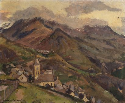 Georges PACOUIL (1903-1996) Les Terrasses, Hautes Alpes, 1937.

Huile sur toile.

Signée...