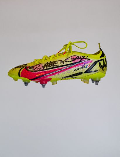 Presnel KIMPEMBE A pair of soccer cleats worn by Presnel Kimpembe during the France-Finland...