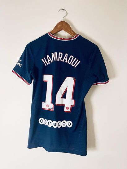 Kheira Hamraoui 
PSG Home Kheira Hamraoui 2021-22 match shirt signed by all the women...