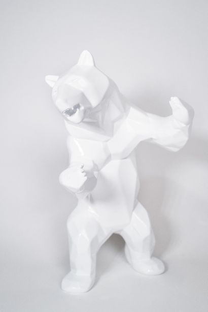 Richard Orlinski 
Sculpture Ours - 30 cm -résine blanc brillant - tirage personnel...