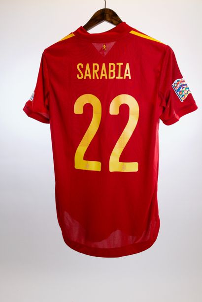 Pablo Sarabia 
Spain Home 2021-22 match shirt worn by Pablo Sarabia during the Spain-France...