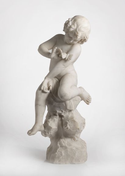 D'après A. CIPRIANI, début du XXème siècle Cupidon jouant avec un papillon posé sur...