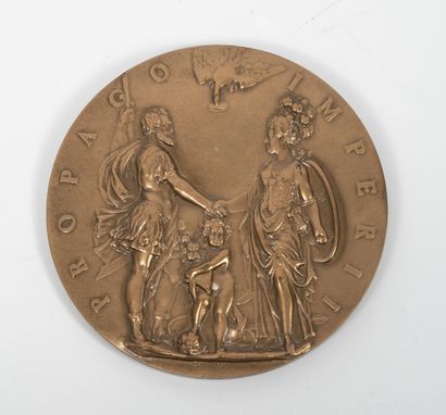 null Médaille en bronze commémorant le mariage d'Henri IV et de Catherine de Médicis....