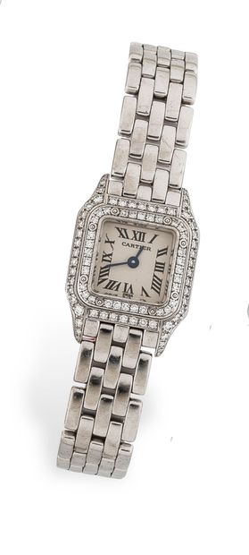 CARTIER "PANTHERE PETIT MODELE" Ladies' wristwatch in white gold (750).

Dial with...