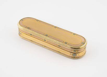 ALLEMAGNE, Hanau, fin du XVIIIème siècle, vers 1780-1790 Toothpick box in grooved...