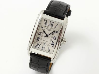 LONGINES ''DOLCE VITA'' 
Men's wristwatch in steel, rectangular curved shape.

Silvered...