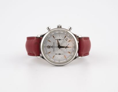 JAEGER LECOULTRE ''MASTER CONTROL 1000 HOURS' Steel chronograph watch.

Radiant silvered...