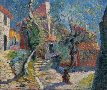 Victor CHARRETON (1864-1936) The entrance to the village.
Oil on canvas.
Signed lower...