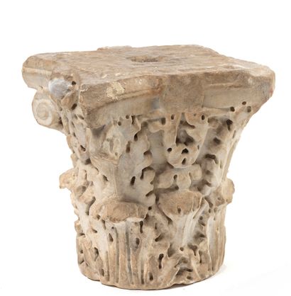 Small Corinthian capital with two rows of...