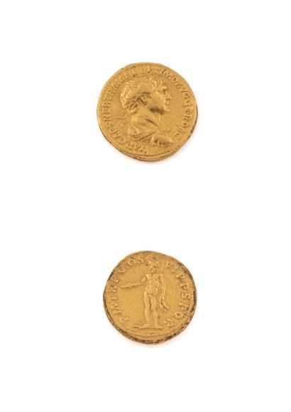 TRAJAN ( 98-117) 
Auréus. 7,38 g.

Son buste lauré et drapé à droite. 

R/ Génie...