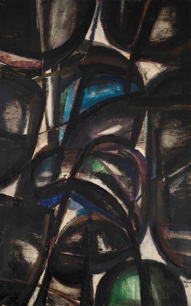 Ladislas KIJNO (1921-2012) Untitled, 1958.
Oil on canvas.
Signed and dated lower...
