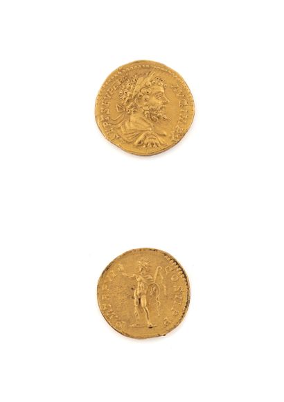 SEPTIME SÉVÈRE (193-211) 
Auréus. 7,28 g.

Son buste lauré, drapé et cuirassé à droite....