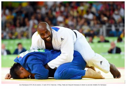 Teddy RINER Photo print* : Teddy Riner wins his 2nd gold medal at the Rio de Janeiro...
