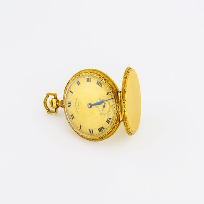 UNIC Montre de gousset chronomètre en or jaune (750). 

Couvercle arrière à fond...