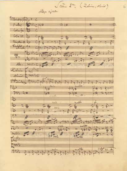 GOUNOD Charles. MANUSCRIT MUSICAL autographe signé « Charles
Gounod », Fernand, scène...