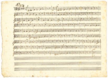 MOZART Wolfgang Amadeus (1756-1791). MANUSCRIT MUSICAL autographe pour la symphonie...