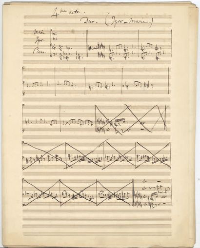 GOUNOD Charles. 
MANUSCRIT MUSICAL autographe,

Iwan le Terrible (1856-1857) ; environ...