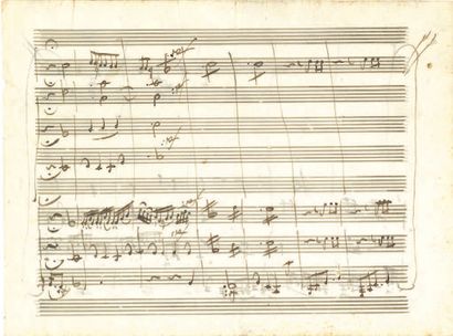 MOZART Wolfgang Amadeus (1756-1791). MANUSCRIT MUSICAL autographe pour la Sérénade...