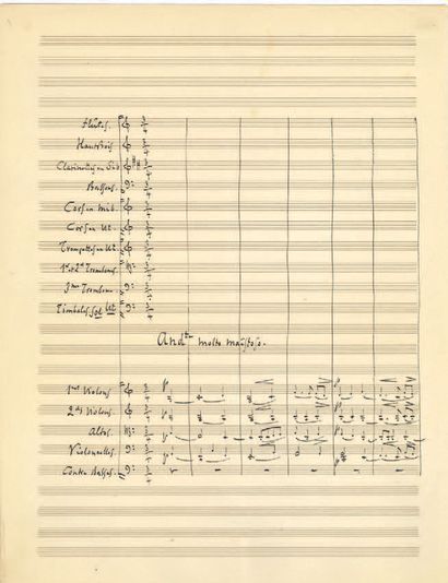 GOUNOD Charles. MUSICAL MANUSCRIPT autographed "Ch. Gounod", 3rd Symphony (1890-1892?);...