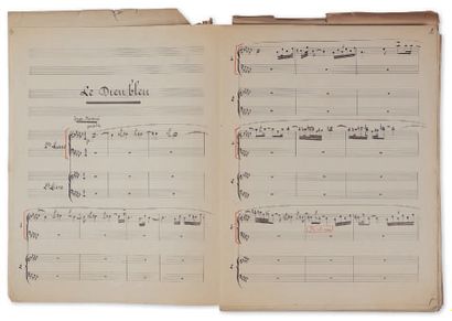HAHN Reynaldo (1874-1947). MANUSCRIT MUSICAL avec corrections autographes, Le Dieu...