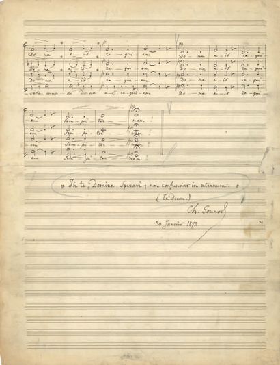 GOUNOD Charles. 2 autographed MUSICAL MANUSCRIPTS signed "Ch.
Gounod," Messe brève...