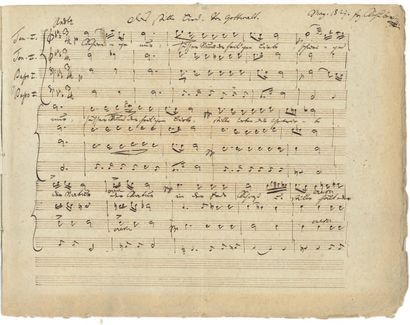 SCHUBERT Franz (1797-1828). autograph musical manuscript signed "Frz Schubert", Das...
