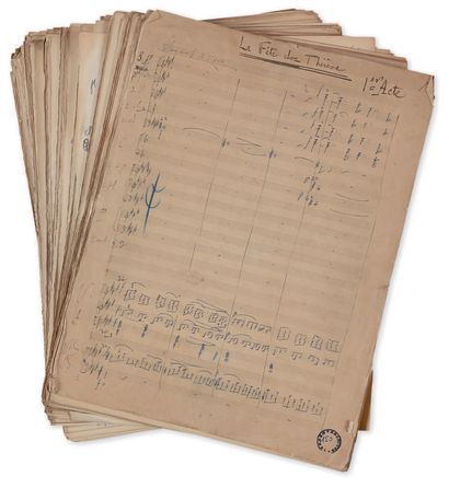HAHN Reynaldo (1874-1947). 
MANUSCRIT MUSICAL autographe,

La Fête chez Thérèse,...