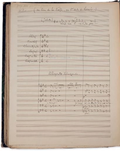GOUNOD Charles. 
MANUSCRIT MUSICAL autographe signé « Ch. Gounod »,

Roméo et Juliette....