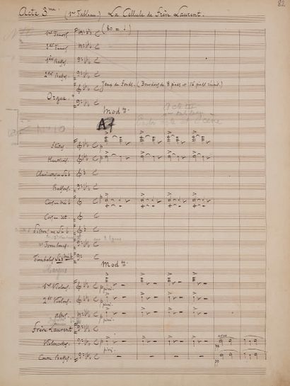 GOUNOD Charles. 
MANUSCRIT MUSICAL autographe signé « Ch. Gounod »,

Roméo et Juliette....