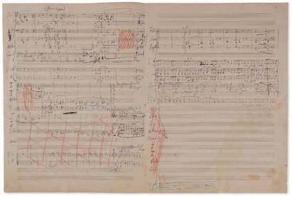LISZT Franz (1811-1886). autograph musical manuscript for the Cantico del
Sol di...
