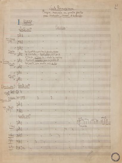 massenet Jules (1842-1912). TWO autograph musical manuscripts signed "Massenet",...