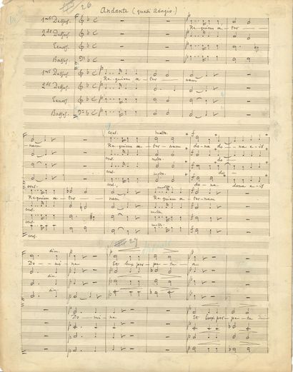 GOUNOD Charles. 2 MANUSCRITS MUSICAUX autographes signés « Ch.
Gounod », Messe brève...