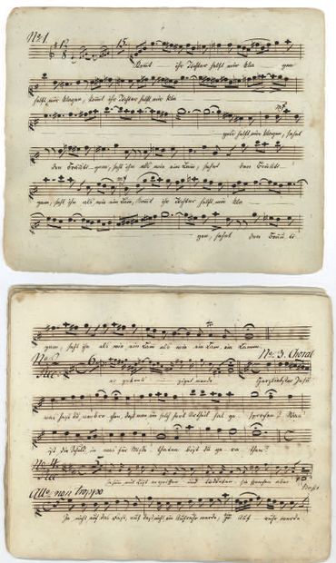 BACH Johann Sebastian (1685-1750). MENDELSSOHN-BARTHOLDY Felix (1809-1847).
8 MANUSCRITS...