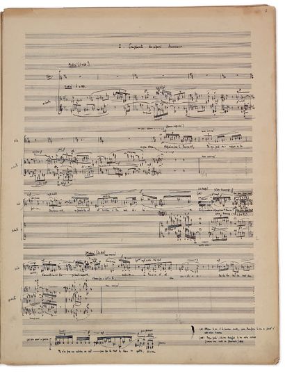Pierre BOULEZ (né 1925). autograph musical manuscript signed "pierre boulez", Le...