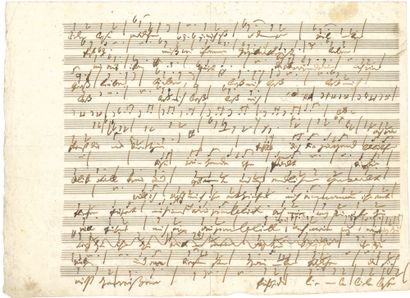 BEETHOVEN LUDWIG VAN (1770-1827). 
MANUSCRIT MUSICAL autographe, Neue Liebe, Neues

Leben,...