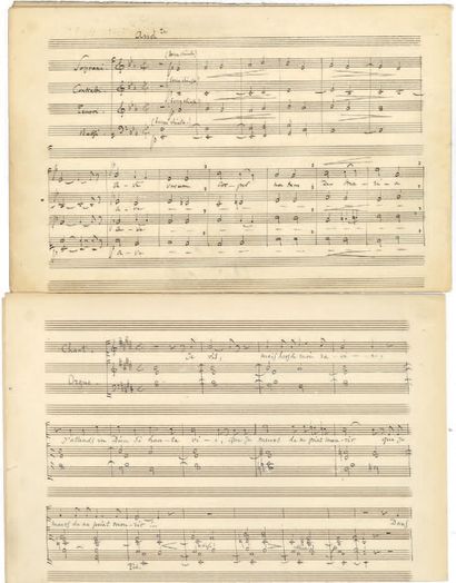 GOUNOD Charles. 6 MANUSCRITS MUSICAUX autographes, dont 3 signés « Charles Gounod...