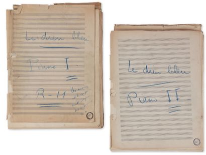 HAHN Reynaldo (1874-1947). MANUSCRIT MUSICAL avec corrections autographes, Le Dieu...
