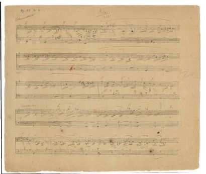 SCHUMANN Robert (1810-1856). MANUSCRIT MUSICAL autographe,
Studie [Bunte Blätter,...