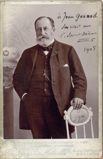 [GOUNOD Charles]. SAINT-SAËNS Camille (1835-1921). 12 L.A.S. "C. Saint-Saëns " to...