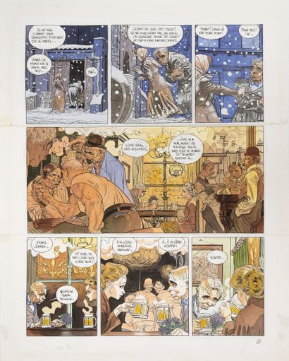 DURANDUR (1957) Michel DURAND Cliff Burton, Tome 8, Toutes folles de lui, 1996. 
Encre...